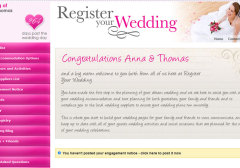 Couples Page on Register Your Wedding