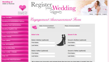 Engagement Anouncemnet on Register Your Wedding